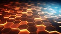 Futuristic illuminated honeycomb pattern. Abstract hexagonal grid design Royalty Free Stock Photo