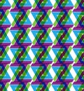 Futuristic illusive abstract textured geometric seamless pattern