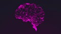 Abstract polygonal human brain representing digital networking and artificial intelligence. Royalty Free Stock Photo