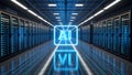 AI Illuminates the Future: Data Center Powerhouse Royalty Free Stock Photo