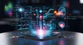 AI Brain Interface: Data Visualization and Neural Network Connection Royalty Free Stock Photo