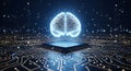 Artificial Intelligence Brain and Chip Royalty Free Stock Photo