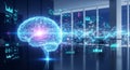 AI Brain with Data Visualization Royalty Free Stock Photo