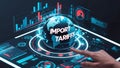 Futuristic Import Tariffs Insights with Interactive Data Charts Royalty Free Stock Photo