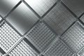 Futuristic industrial background made from brushed square metal shapes Royalty Free Stock Photo