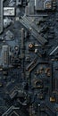 Futuristic industrial design, motherboard circuit board