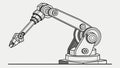 Futuristic Industrial Robotic Arm Technology Vector Art, vector design Generative AI Royalty Free Stock Photo
