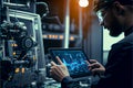 futuristic industry technology concept, Robotic Process Automation engineer for smart factory automation software