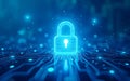 Futuristic interface with advanced network security protocols, uturistic interface, data encryption
