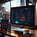 Futuristic Interface Design, Data Visualization and UI Elements Royalty Free Stock Photo
