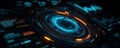 Futuristic interface digital dashboard data visualization virtual hud neon circle abstract technology cyber background sci fi Royalty Free Stock Photo