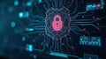 Futuristic interface displaying advanced secure network protection technology