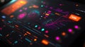 Futuristic interface displaying complex data analysis and statistics Royalty Free Stock Photo