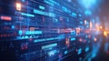 Futuristic interface displaying complex data streams for cyber security analysis Royalty Free Stock Photo