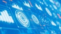 Futuristic interface hud elements digital data screen panel illustration Royalty Free Stock Photo