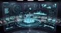 Futuristic interface showing global data and network integrity for modern business solutions today, be innovative Royalty Free Stock Photo