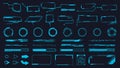 Futuristic interface ui elements. Holographic hud user interface elements, high tech bars and frames. Hud interface Royalty Free Stock Photo