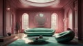 Unveiling the Award-Winning Sage Green and Dusty Rose Pink Futuristic Interior