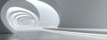 Futuristic White Tunnel with Curved Architecture and Soft Lighting Royalty Free Stock Photo
