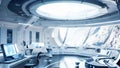 Futuristic interior of a laboratory or scientific station on a planet