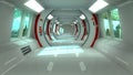 Futuristic interior and scifi city Royalty Free Stock Photo