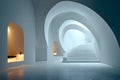 Futuristic Architectural Design with Curved Staircase and Soft Lighting Generative AI Royalty Free Stock Photo