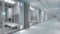 Futuristic jail corridor
