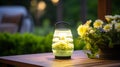 Futuristic Japanese-inspired Garden Lantern: A Blooming Masterpiece Royalty Free Stock Photo