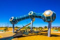 Futuristic Jungle Gym At Kids Playground In Public Park