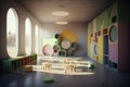 futuristic kindergarden interior. Generative AI