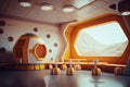 futuristic kindergarden interior. Generative AI