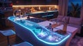 Futuristic Kitchen Bar with Integrated Tech