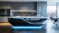 Futuristic Kitchen Island with Smart Surface