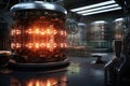 futuristic lab setup for nuclear battery research