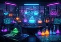 A futuristic laboratory with an array Royalty Free Stock Photo