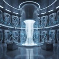 Futuristic laboratory featuring advanced technology. Royalty Free Stock Photo