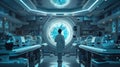 Futuristic Laboratory Interior.Precision and Progress