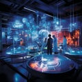 Futuristic Laboratory Scene with Innovative Lab Equipment and Groundbreaking Discoveries