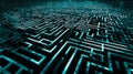 Futuristic Labyrinth: Satellite Glimpse of an Intricate Holographic Maze