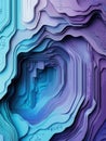 Futuristic layered paper art design showcases abstract circuits and data flows in cool tones of blue, purple, and gray