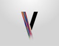 Futuristic Letter V Logo. Modern Initial V With Creative Colorful Strips