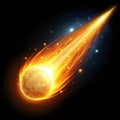 Levitating glowing comet with animated tail