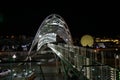 Night view of the `Bridge of Peace` in Tbilisi. Georgia Country