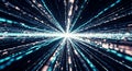 Futuristic light speed tunnel of glowing digital data Royalty Free Stock Photo