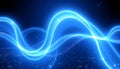 Futuristic Light Waves Blue White Flowing Through Cosmic Space Royalty Free Stock Photo