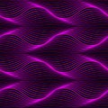 Futuristic lines seamless pattern. Ultra violet technology background. Data visualization. Sound wave