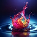 Futuristic liquid sphere background with vibrant colors and copy space for design, AI generated Royalty Free Stock Photo