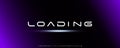 Futuristic Loading Screen Typography with Neon Glow and Purple Light Effects, Ideal for Space Apps, Streaming Platforms Royalty Free Stock Photo