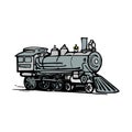 Futuristic locomotive. Vector art isolated on a white background in EPS10