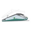 Futuristic locomotive. Vector art isolated on a white background in EPS10